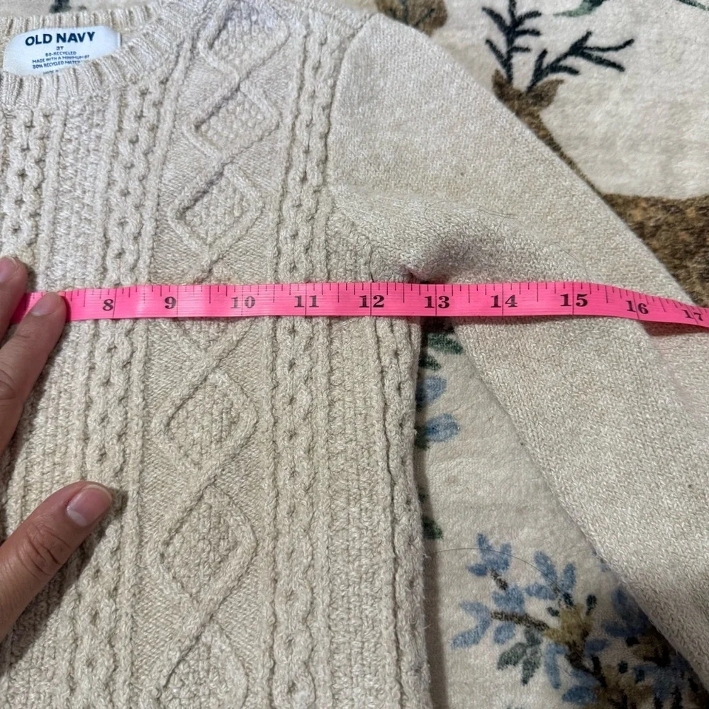 Old Navy Beige Cable Knit Sweater 3T